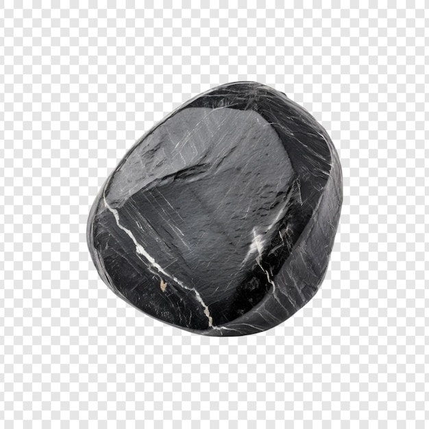 Piedra negra pulida guijarro liso roca natural de río mineral geología espécimen aislado Backg