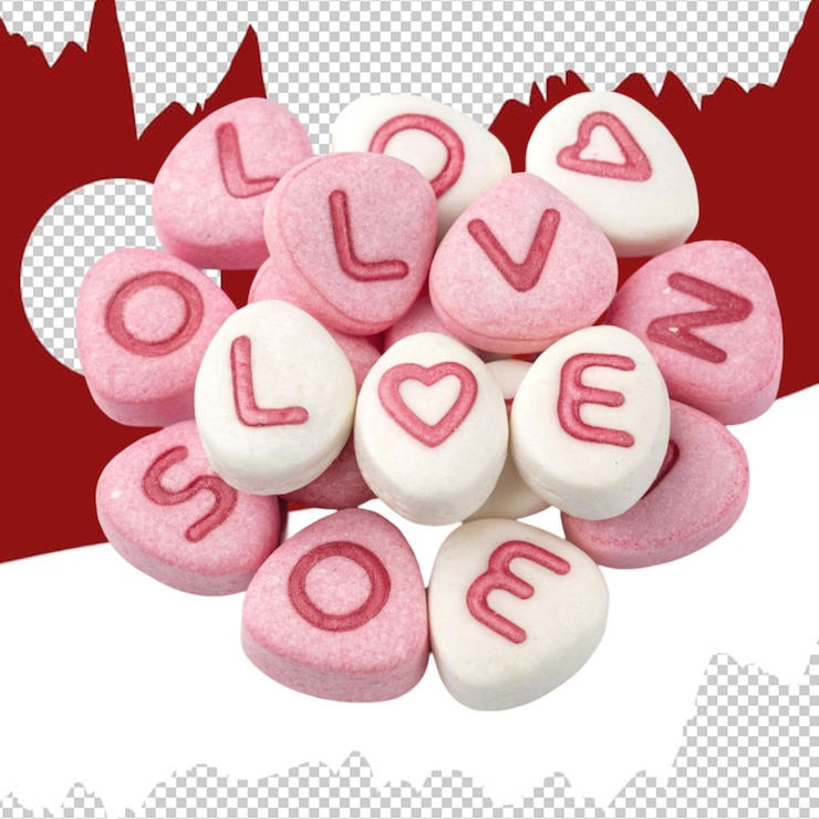 PSD piedra rosa y blanca con la palabra amor