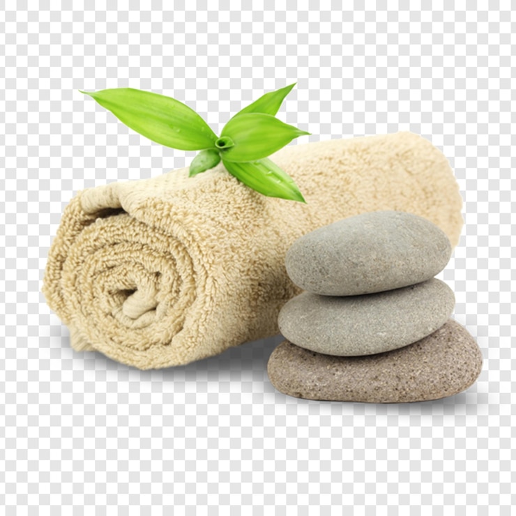 PSD piedra de spa png de alta calidad piedra caliente transparente para masaje, relajación y uso de bienestar
