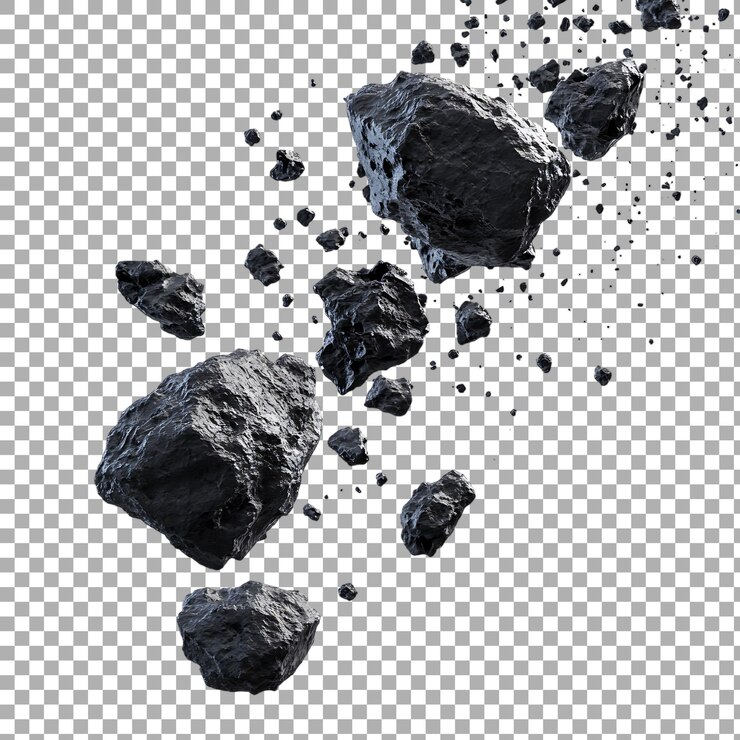 PSD piedras de meteorito de asteroides de papua nueva guinea aisladas contra un fondo transparente para proyectos de astronomía de diseño espacial o educación científica
