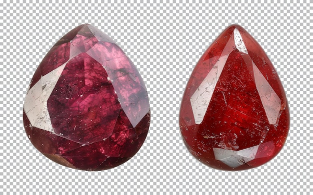 Piedras preciosas rojas aisladas sobre un fondo transparente png