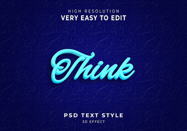 PSD piensa en el estilo de texto en 3d
