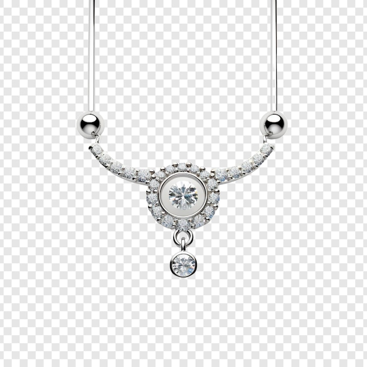 PSD piercing do umbigo isolado em fundo transparente