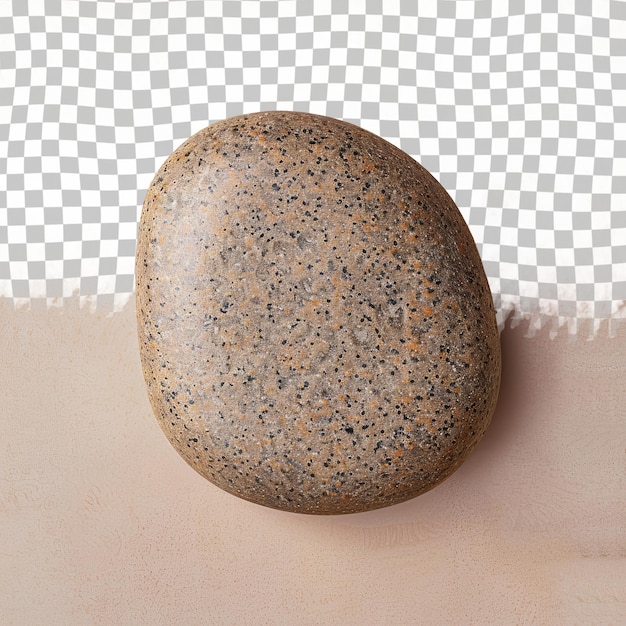 PSD une pierre avec un dessus tacheté noir est assise sur une table