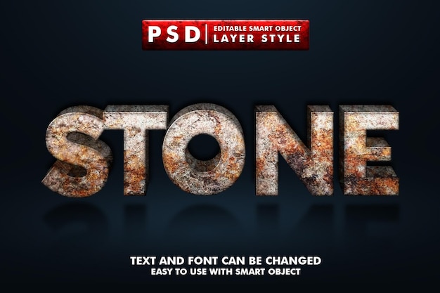 Pierre effet txt réaliste 3d psd premium avec objet intelligent