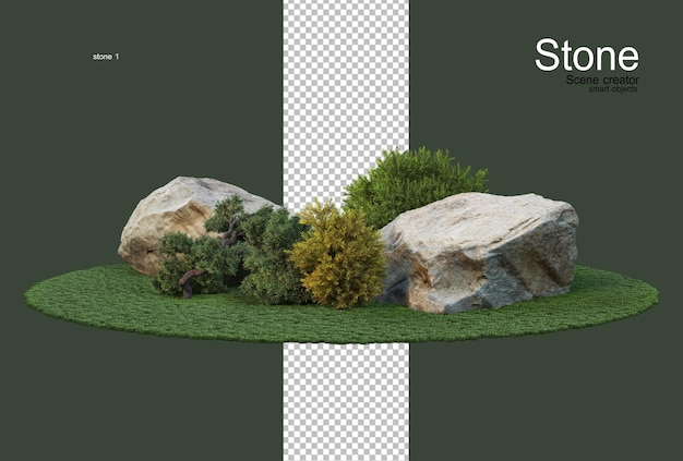 PSD pierre pour décoration de jardin
