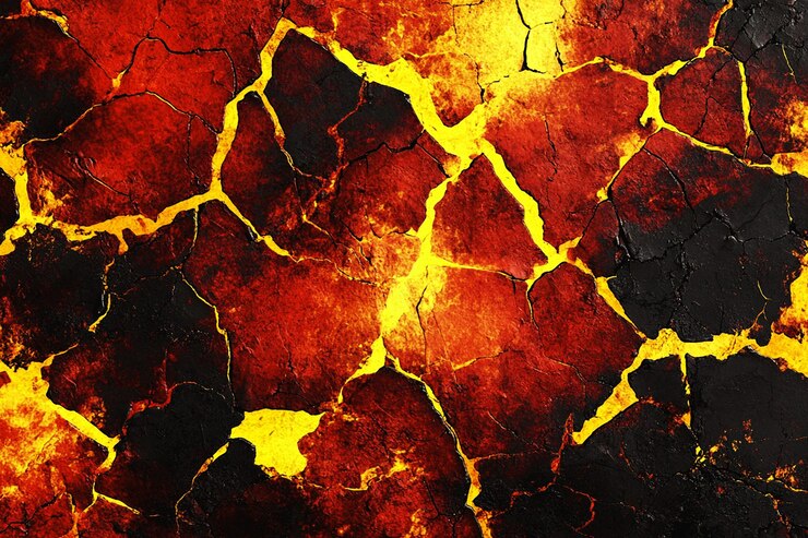 PSD une pierre rouge avec des taches dorées et noires en arrière-plan