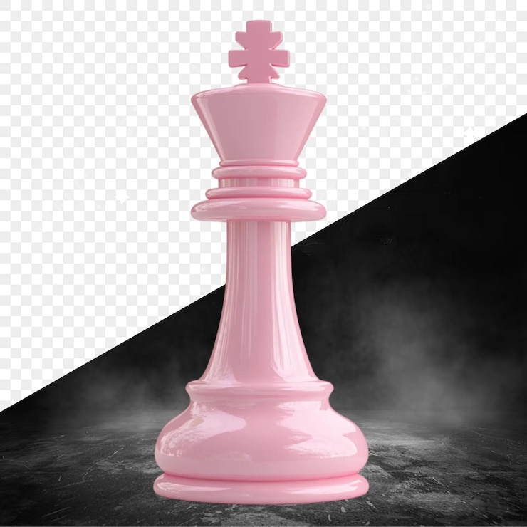 PSD una pieza de ajedrez rosa con un fondo negro y una base rosa