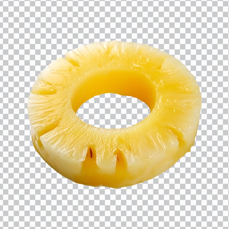 PSD pieza de anillo de piña aislada sobre un fondo transparente
