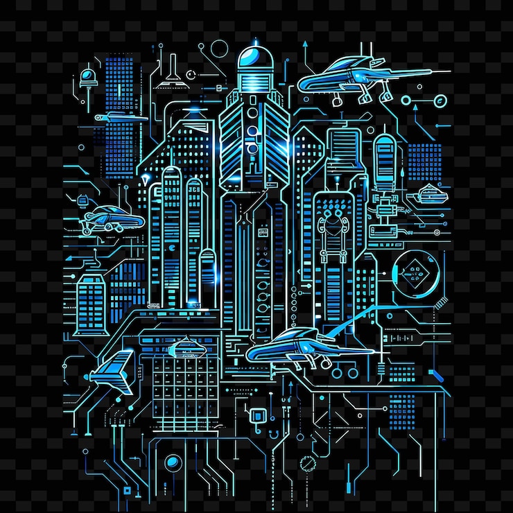 PSD una pieza de arte digital de una ciudad