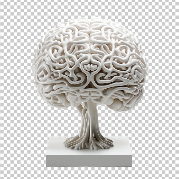 PSD pieza de cerebro en 3d sobre fondo blanco