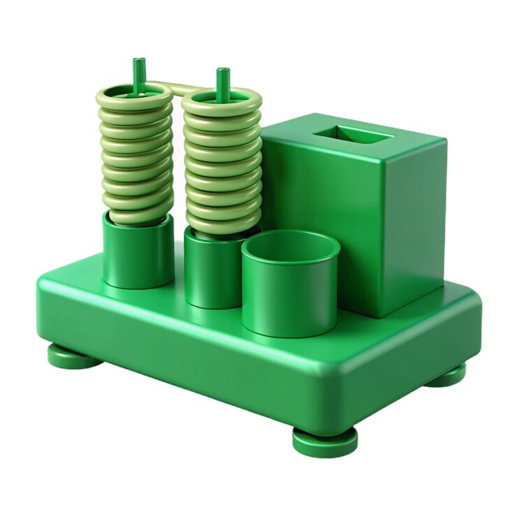 PSD una pieza de lego verde con un objeto verde en ella