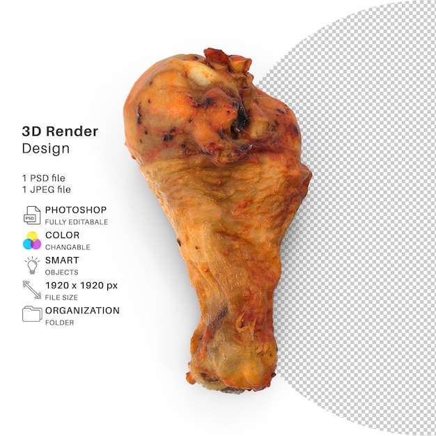 PSD pieza de pierna de pollo