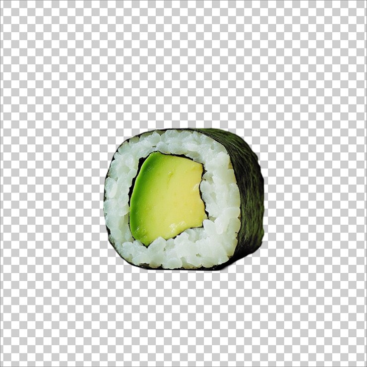 PSD una pieza de sushi se sienta en una cuadrícula que dice "es una pieza de suchi"