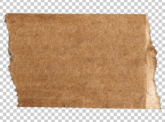 Piezas de papel marrón rasgadas en papel de fondo transparente cortado elemento de diseño