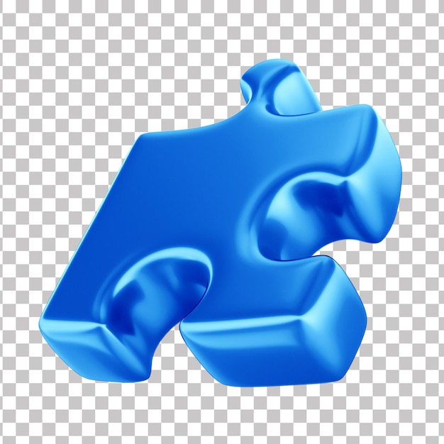 Piezas de rompecabezas azules en 3D para la Campaña de Concienciación sobre el Autismo Abril Fondo transparente azul