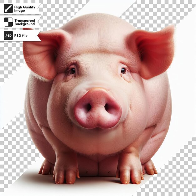 PSD a pig that is on a screen with the words pig on it