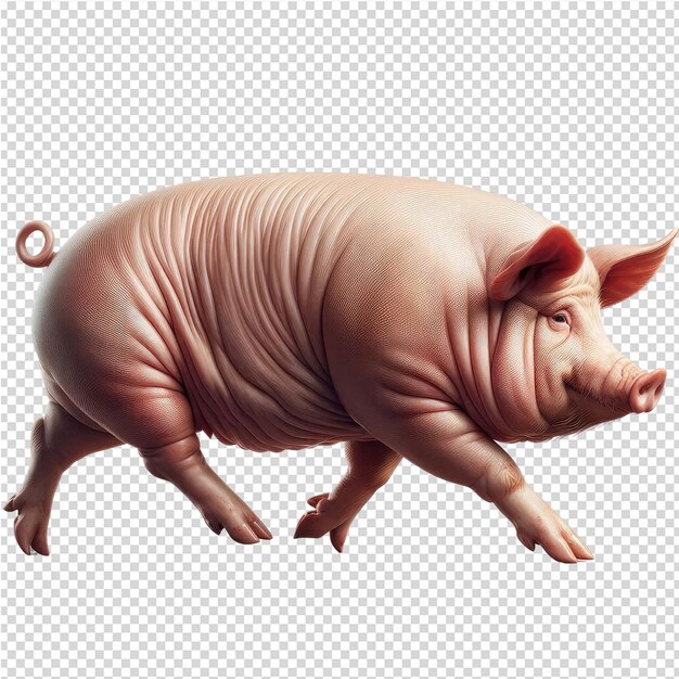 PSD a pig with a picture of a pig on its back