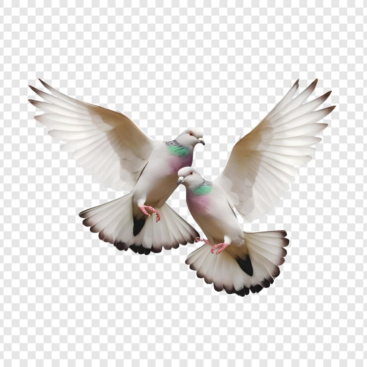 PSD pigeon volando png aislado en un fondo transparente