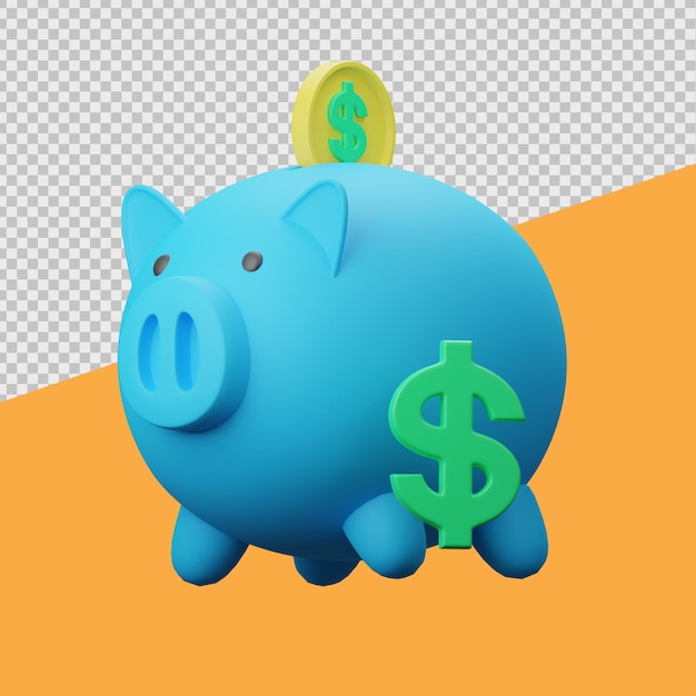 Piggy Bank 3D Finanzas Ilustraciones