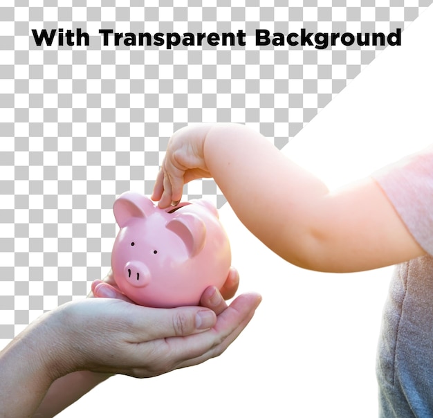 Piggy bank aislado PNG PSD en el fondo transparente