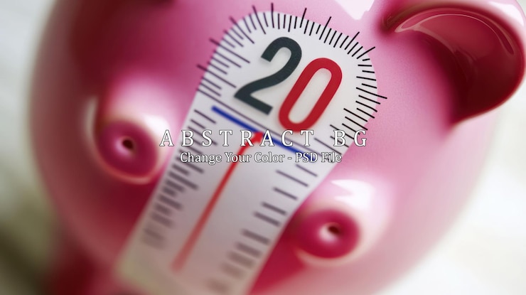 PSD piggy bank rosa com termômetro
