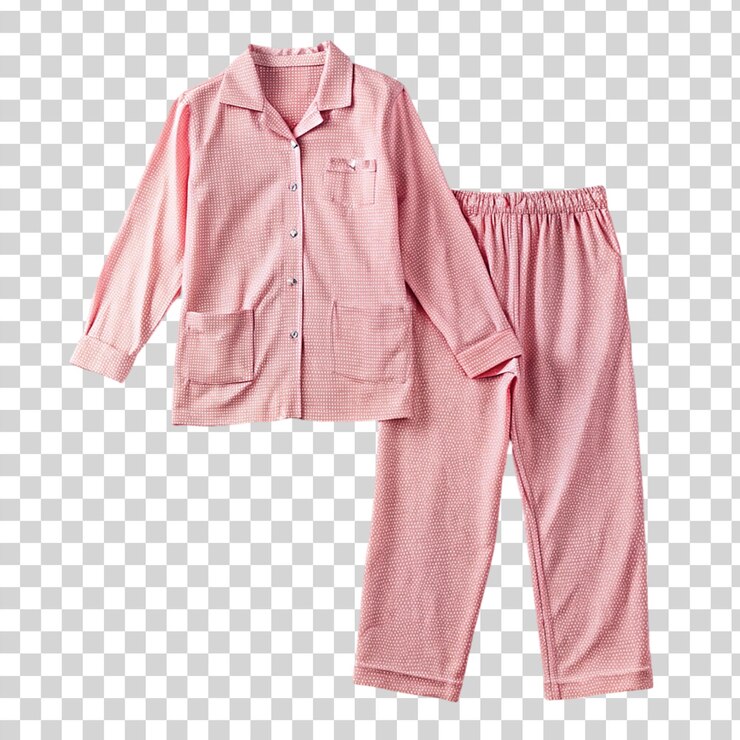 PSD pijamas rosados aislados sobre un fondo transparente