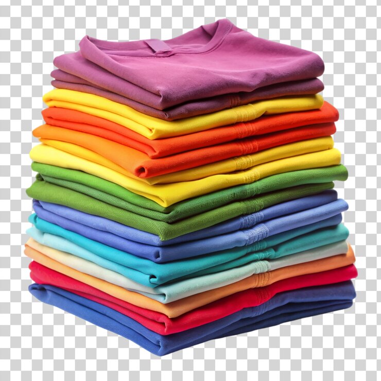 PSD una pila de camisas aisladas sobre un fondo transparente