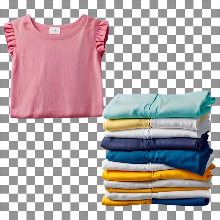 PSD una pila de camisas con una que dice quot t camisas quot