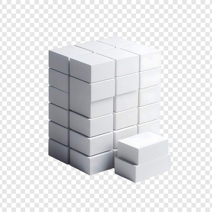 PSD una pila de cubos con uno que dice "cubo" en él.