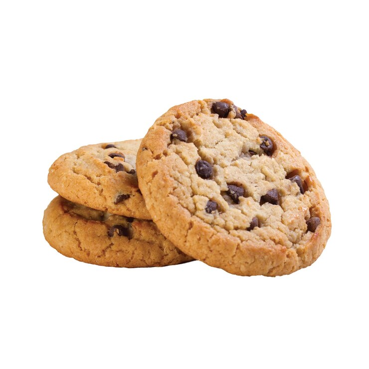 Una pila de deliciosas galletas de chocolate sobre un fondo blanco