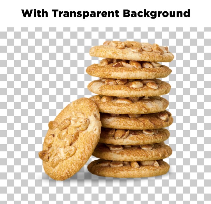 PSD una pila de deliciosas galletas de maní aisladas sobre un fondo transparente