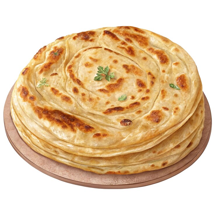 PSD una pila de deliciosos panes planos indios de paratha