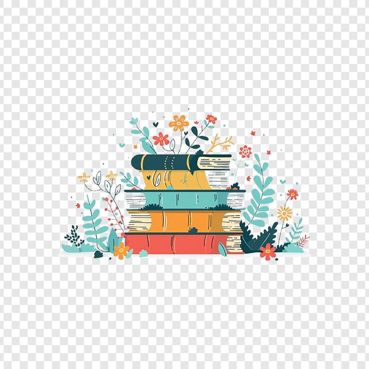 PSD pila di libri con il blu e il giallo su di loro