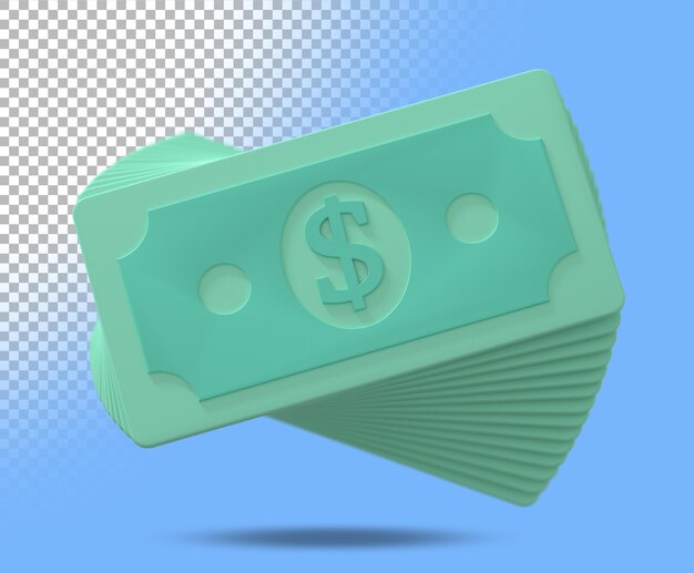 pila de dinero 3d. Ilustración de procesamiento tridimensional.