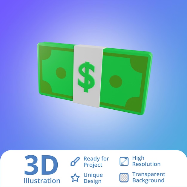 PSD pila de dinero 3d