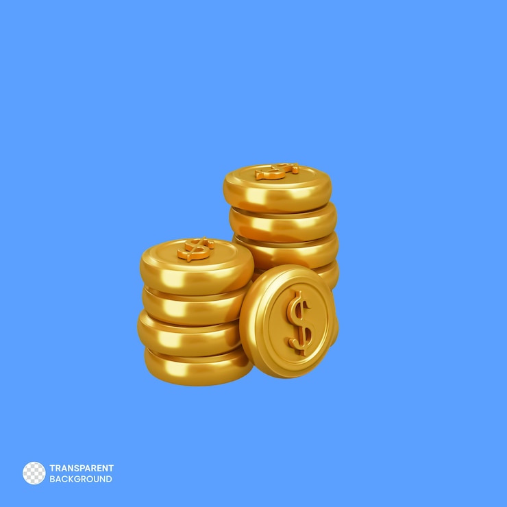 PSD pila, dólar, moneda, icono, aislado, 3d, render, ilustración