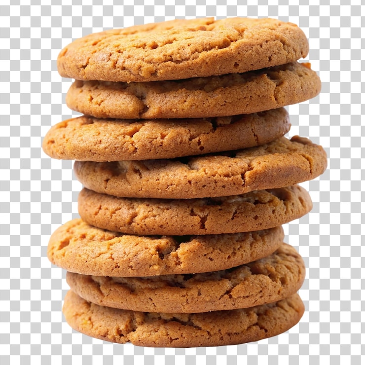 PSD una pila de galletas aisladas sobre un fondo transparente