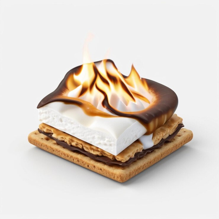 PSD una pila de galletas con un fuego en la parte superior de ellos