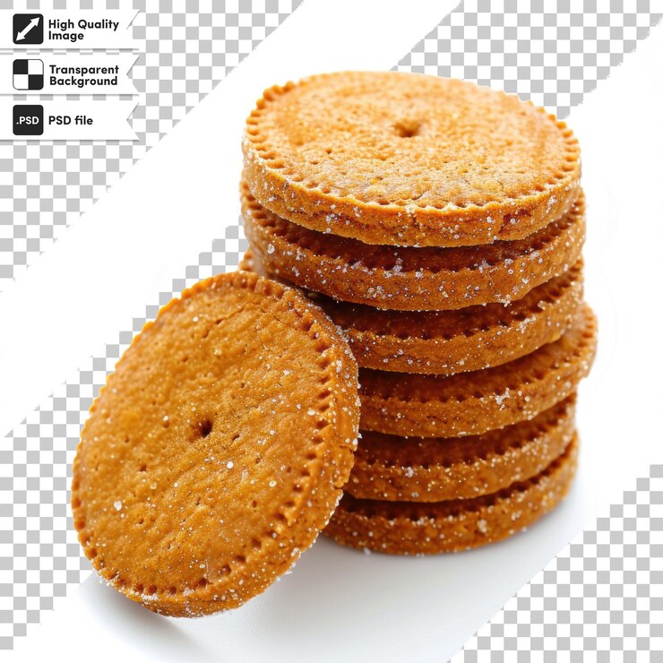 PSD una pila de galletas con una imagen de una galleta en ella
