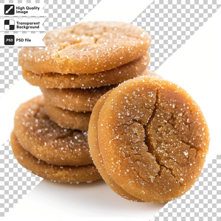 PSD una pila de galletas con las palabras " galletas de azúcar " en ella