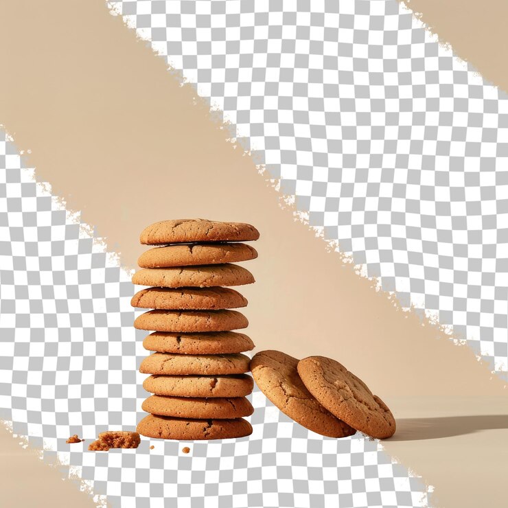 PSD una pila de galletas con las palabras galletas en la parte inferior