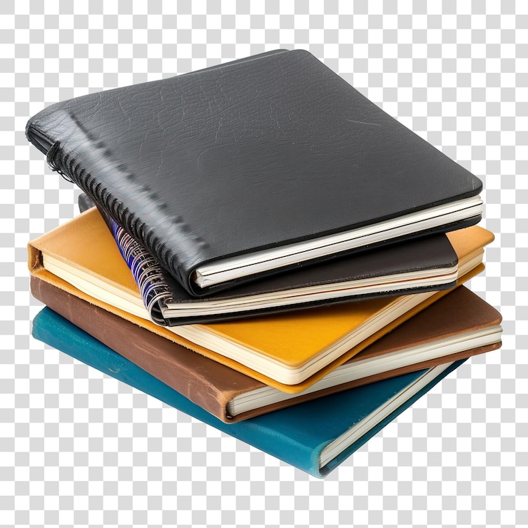PSD una pila de libros aislados en un fondo transparente png