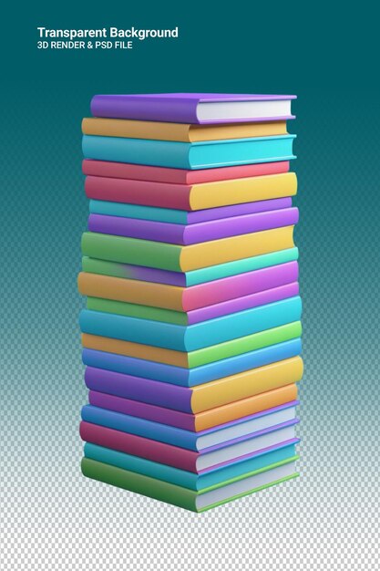 PSD una pila de libros con una cubierta púrpura