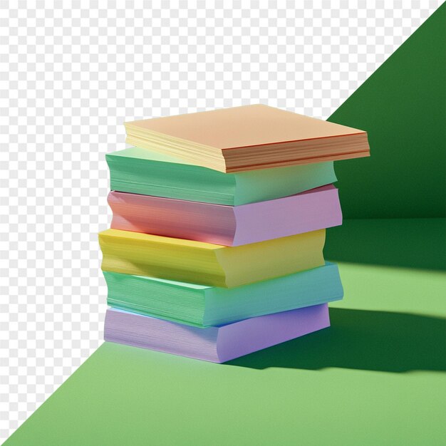 una pila de libros con uno que dice que el uno es verde