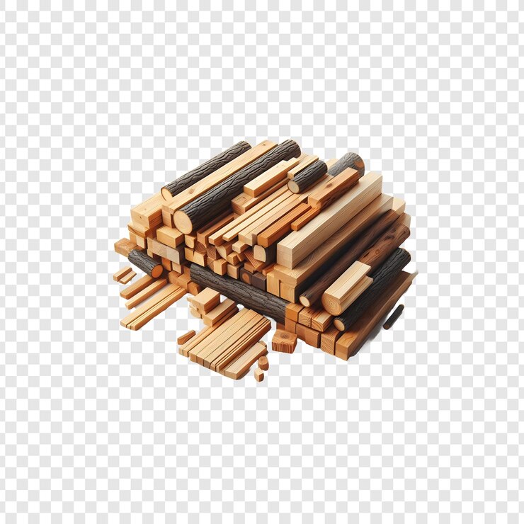 PSD una pila de madera con una regla en ella