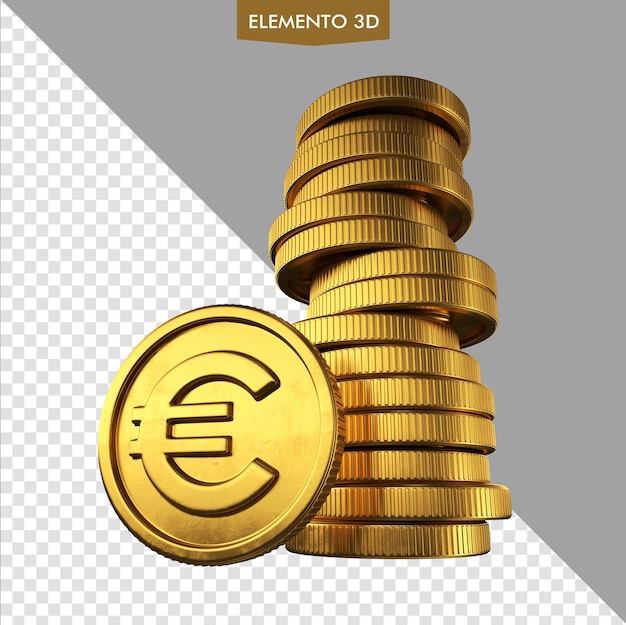 Una pila de monedas de oro con la palabra elemento