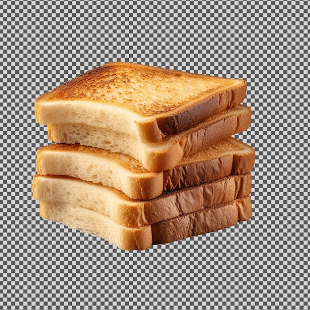 PSD una pila de pan tostado en un fondo a cuadros