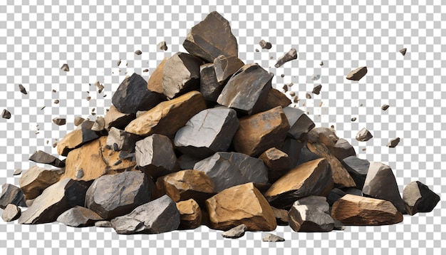 PSD una pila de piedras en un fondo transparente renderizado en 3d.