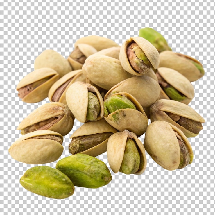 PSD una pila de pistachos sobre un fondo transparente